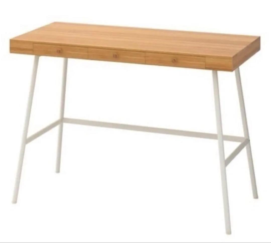 受渡し　IKEA リルオーセン　竹材　デスク　サイドテーブル