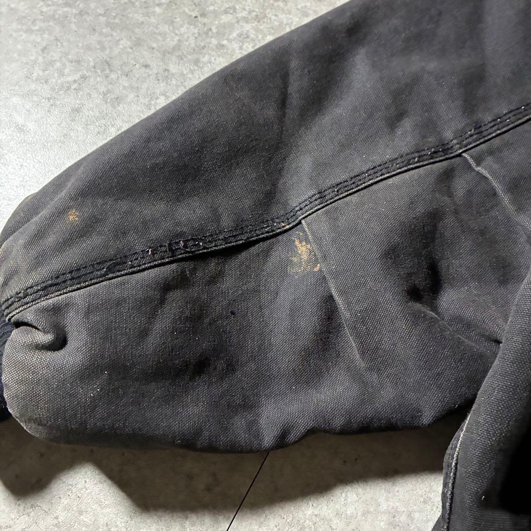 90s Walls中綿ダックアクティブジャケット黒フェードブラック短丈ストリート