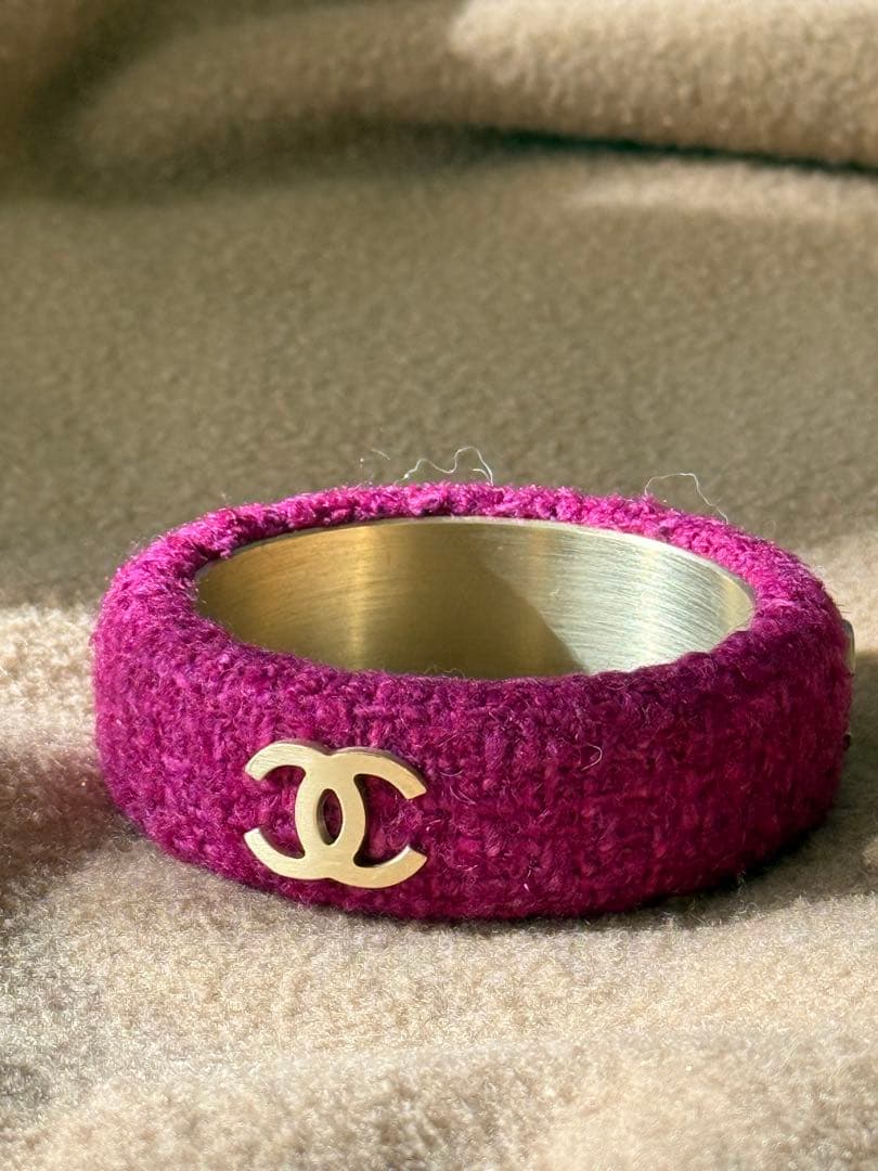 美品　CHANEL ツイード　バングル