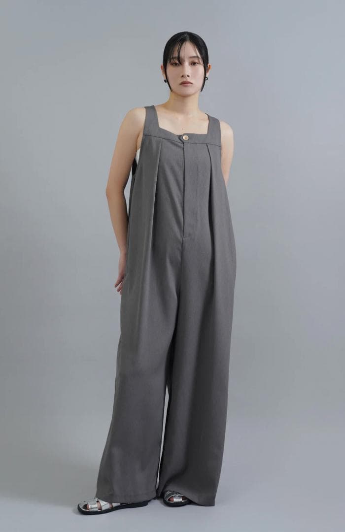 美品 CYAN TOKYO バストタックワイドサロペット ブラック 36サイズ