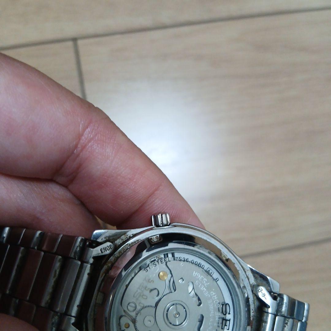 マ*ん様 セイコー 5スポーツ自動巻き時計 100m防水 黒文字盤