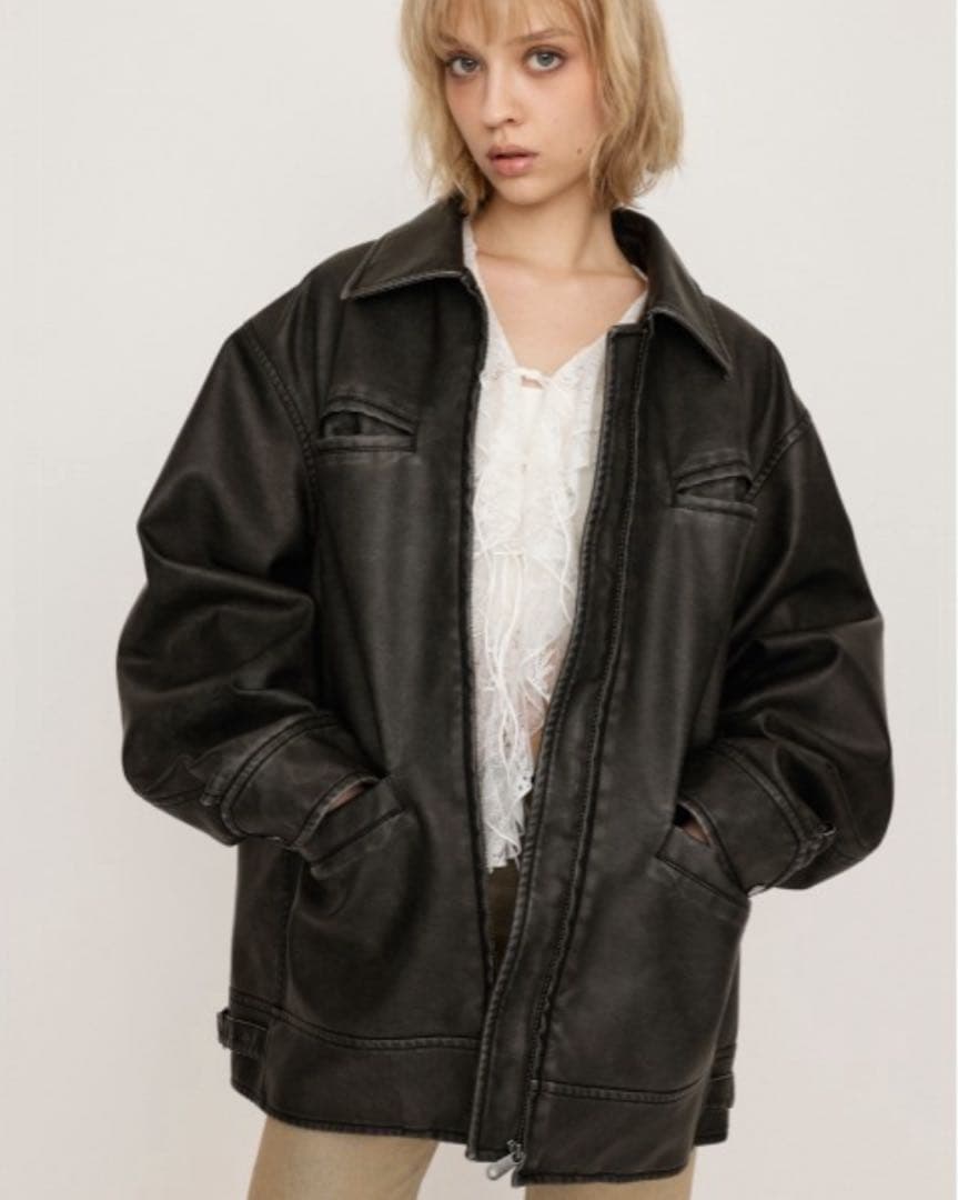 SLY / VINTAGE BOXY ヴィンテージ フェイクレザー ジャケット