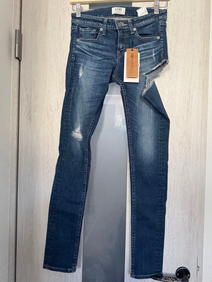 GYDA ダメージ加工 スキニーデニム