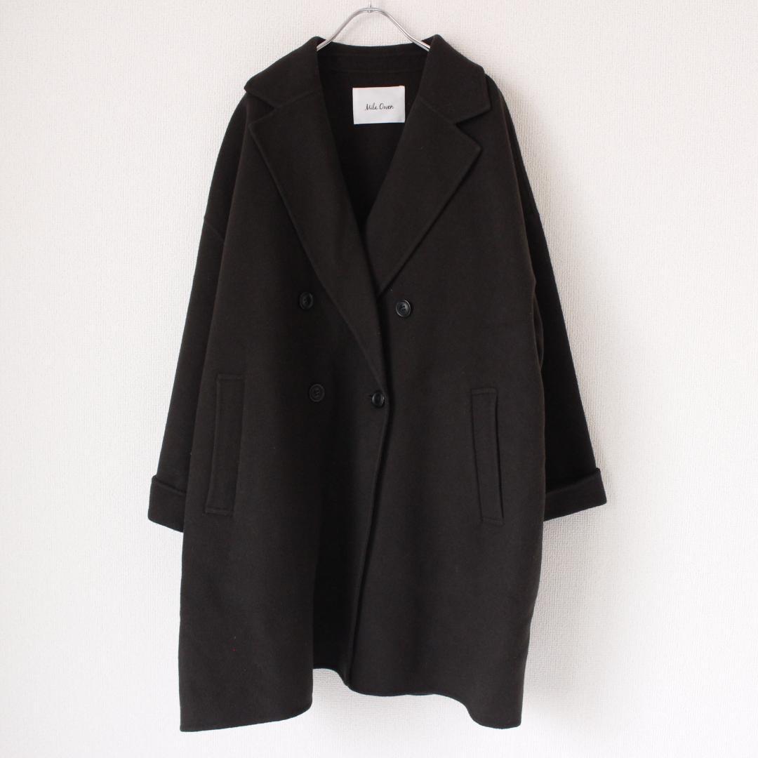 【24AW】Mila Owen ワイドシルエットダブルブレストコート ブラック
