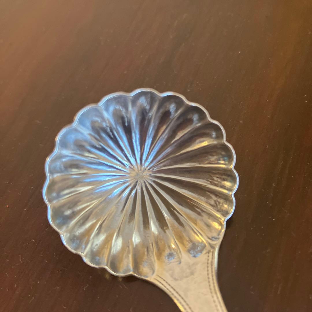 英国アンティーク　純銀ティーキャディスプーン