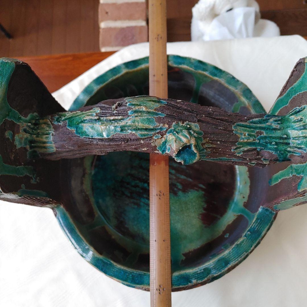 花器　置物　装飾品　手桶デザイン昭和ヴィンテージ　骨董品　益子焼