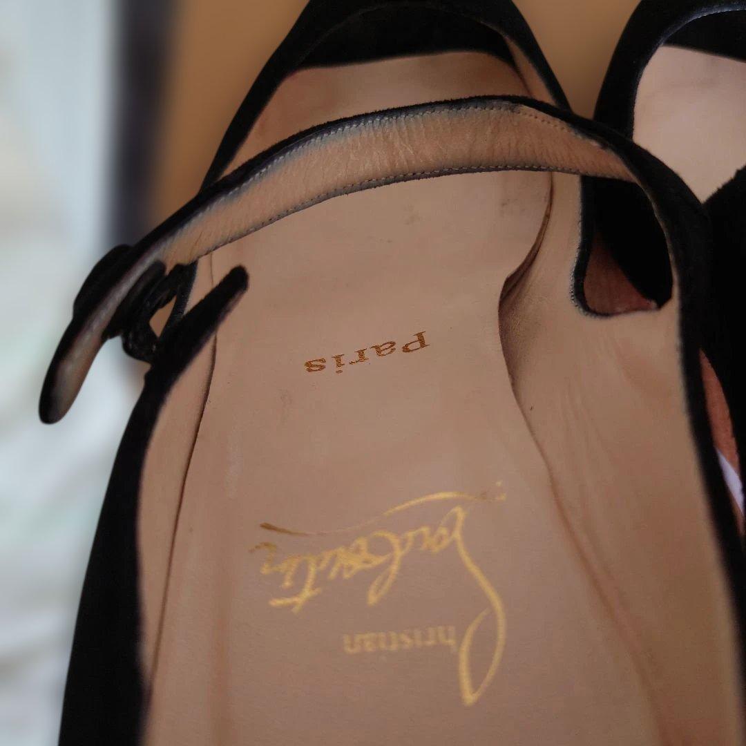 Christian Louboutin ブラック オープントゥパンプス