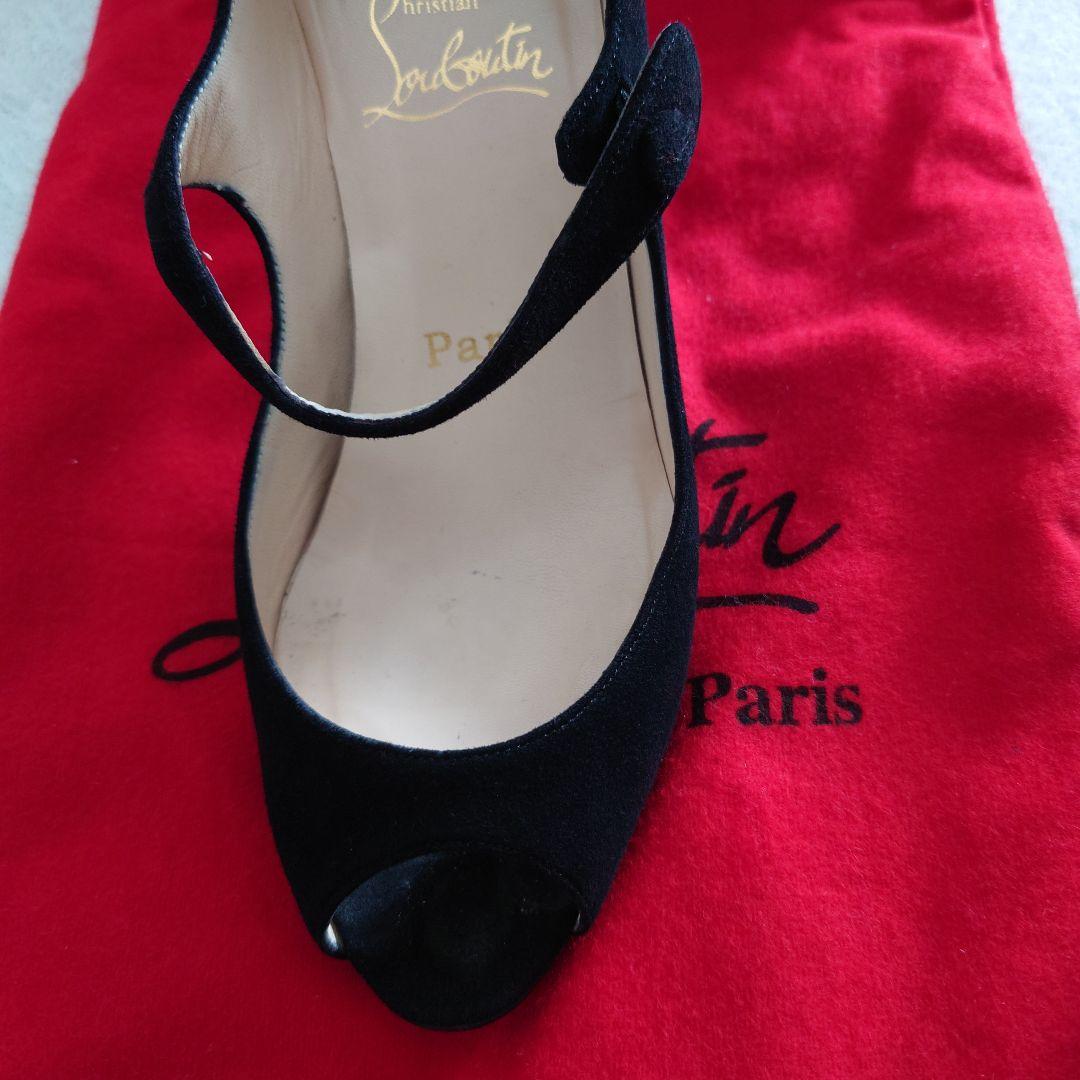 Christian Louboutin ブラック オープントゥパンプス