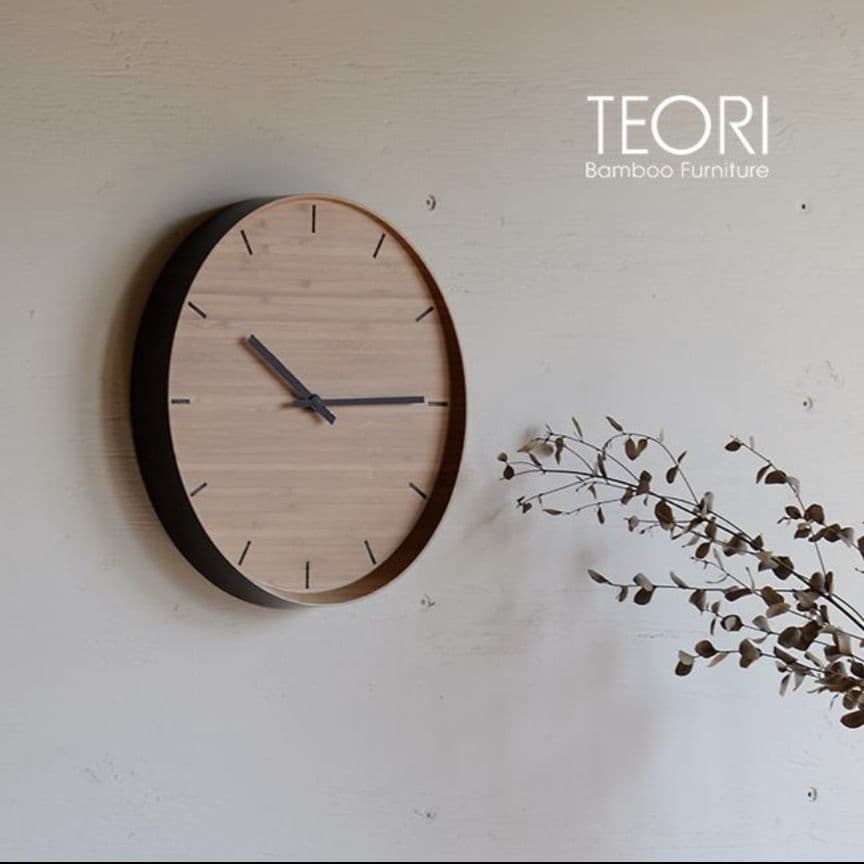 テオリ　掛け時計　ウォールクロック　竹製