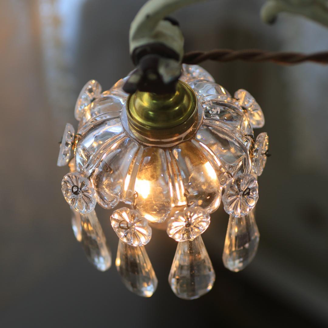 オールドバカラ ドロップ ミニシャンデリアシェード フランスアンティークランプ