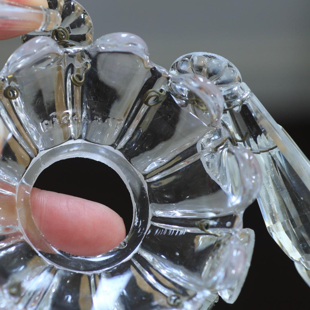 オールドバカラ ドロップ ミニシャンデリアシェード フランスアンティークランプ