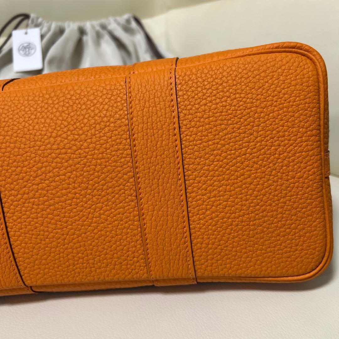 エルメス　ガーデンパーティー　キャンバス✕レザー　サイズTPM