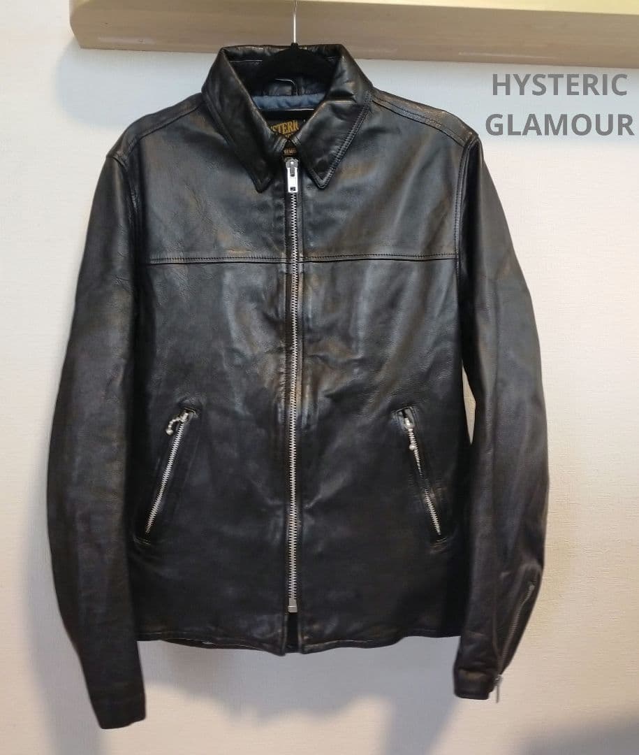 HYSTERIC GLAMOUR ブラック シングルライダース レザージャケット