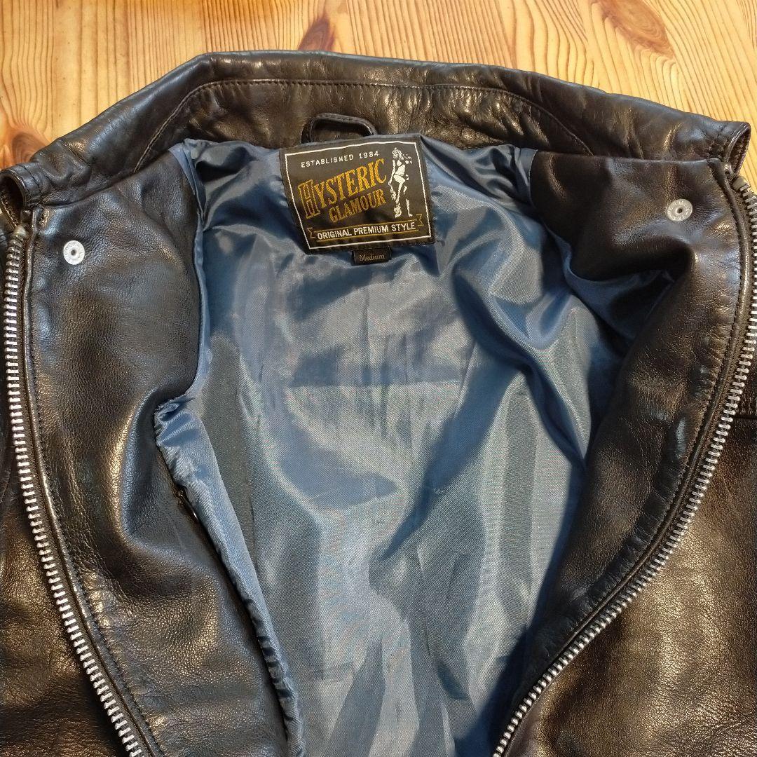 HYSTERIC GLAMOUR ブラック シングルライダース レザージャケット