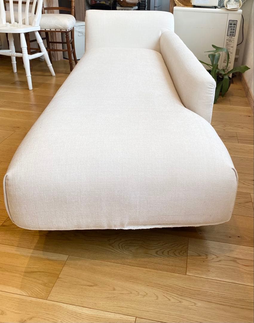 【カウチソファー】アンティーク　クッション、布地張り替え