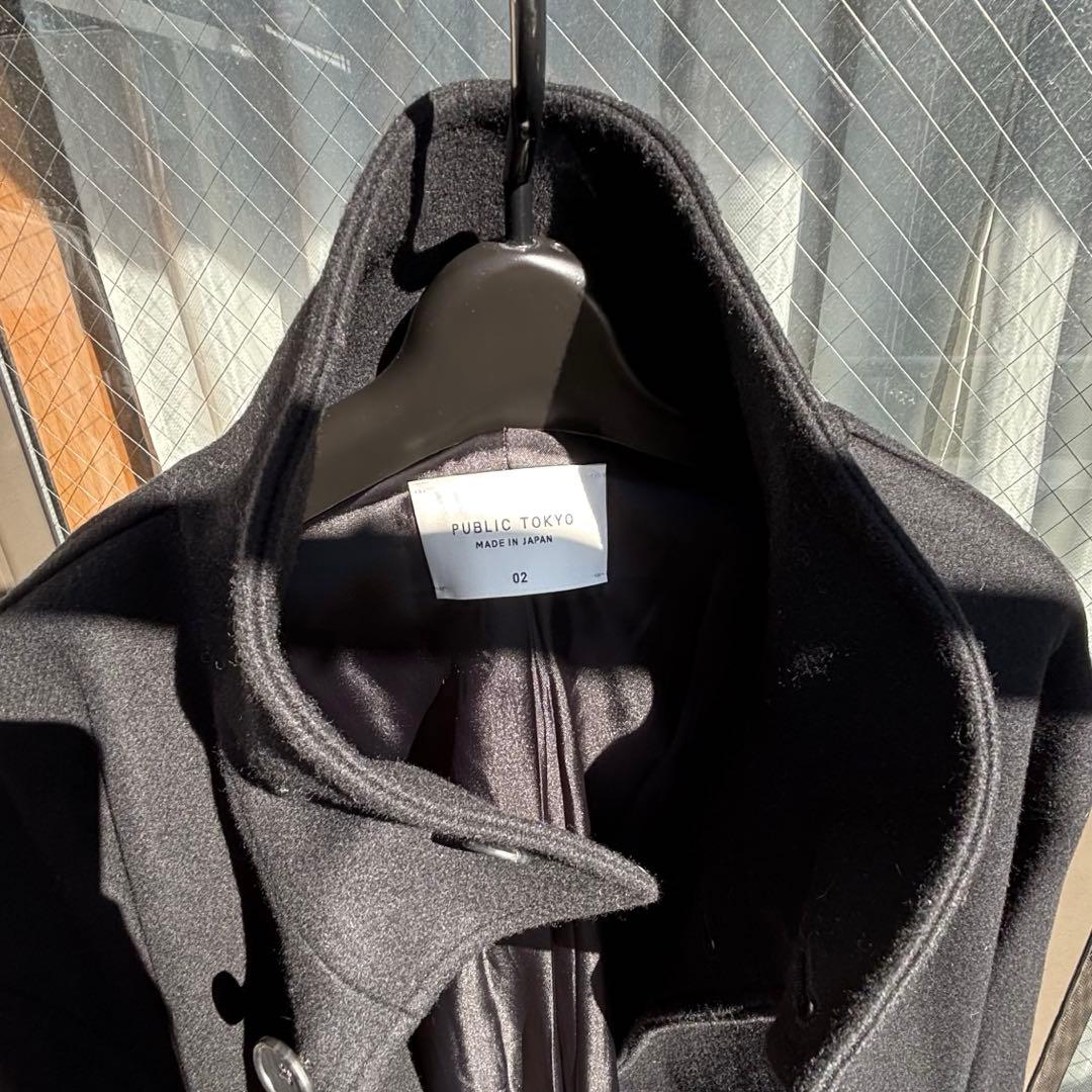 PUBLIC TOKYO Super140sメルトンスタンドコート サイズ2