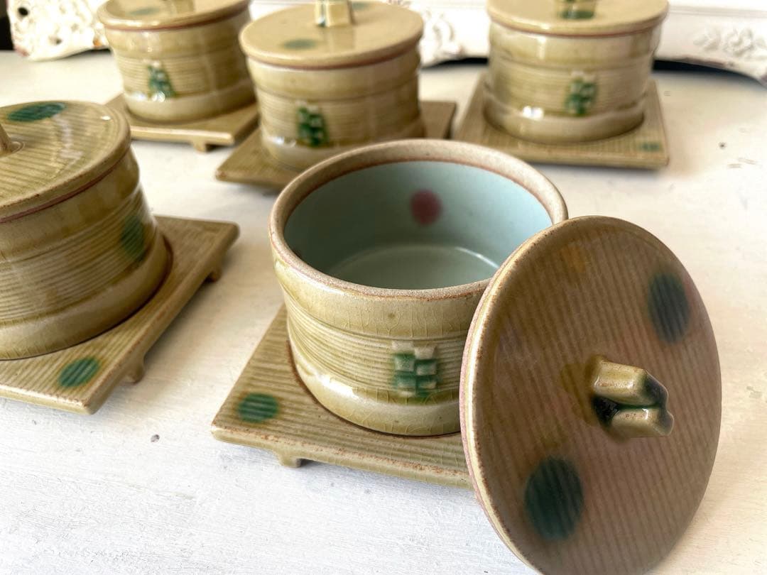 最終❗️ 陶器　わっぱ型　どんぶり鉢　ちらし寿司　どんぶり　茶碗蒸し　蓋付き小鉢