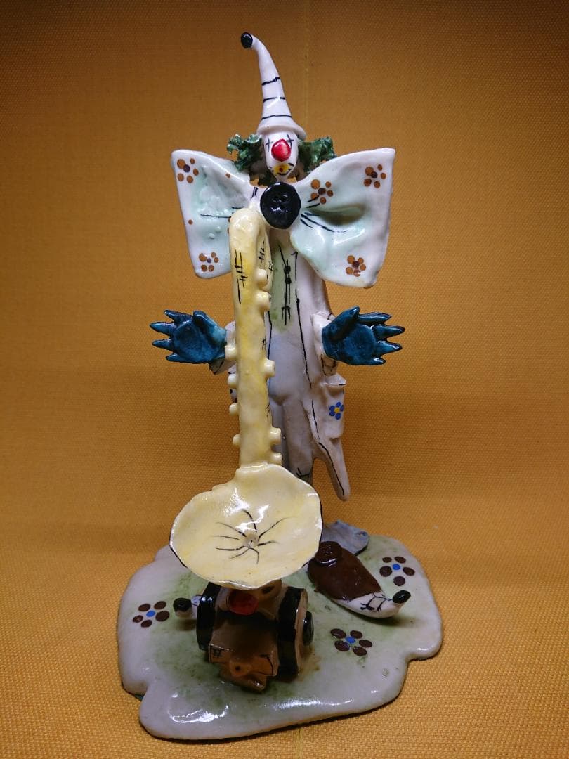人形　ピエロ　彫像　オブジェ　置物　インテリア　工芸品　美術品　A1286