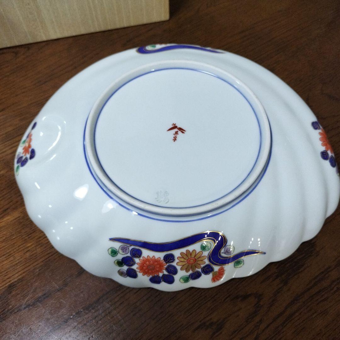 新品未使用　其泉窯　染錦松竹梅鳳凰文 盛皿　桐箱入り　賞美堂