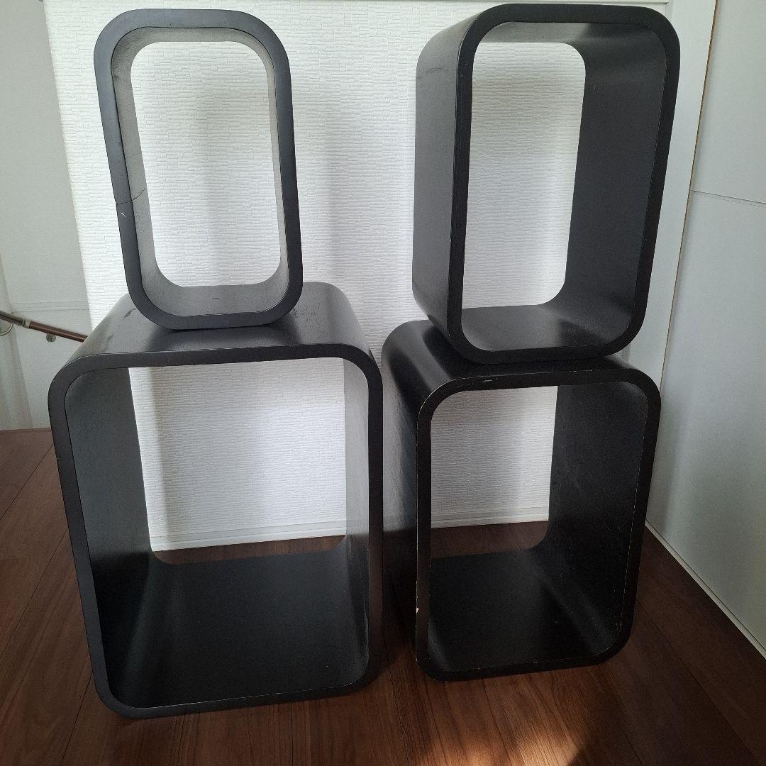 黒い木製収納ラック　ブーム　メトロ　キューブ　シェルフ