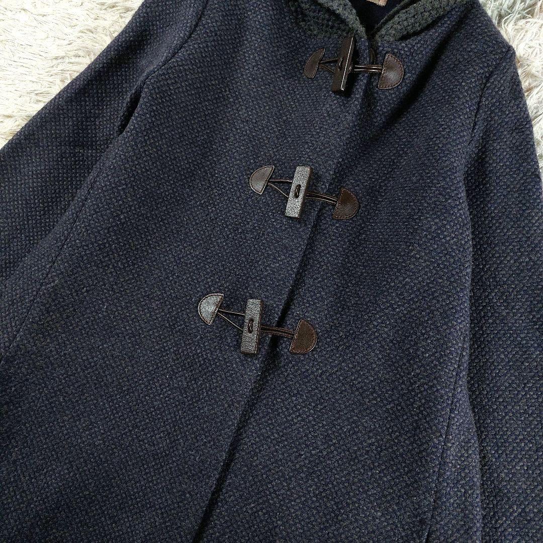 美品 大きめ ファビアナフィリッピ カシミヤレザートグル ツイードダッフルコート