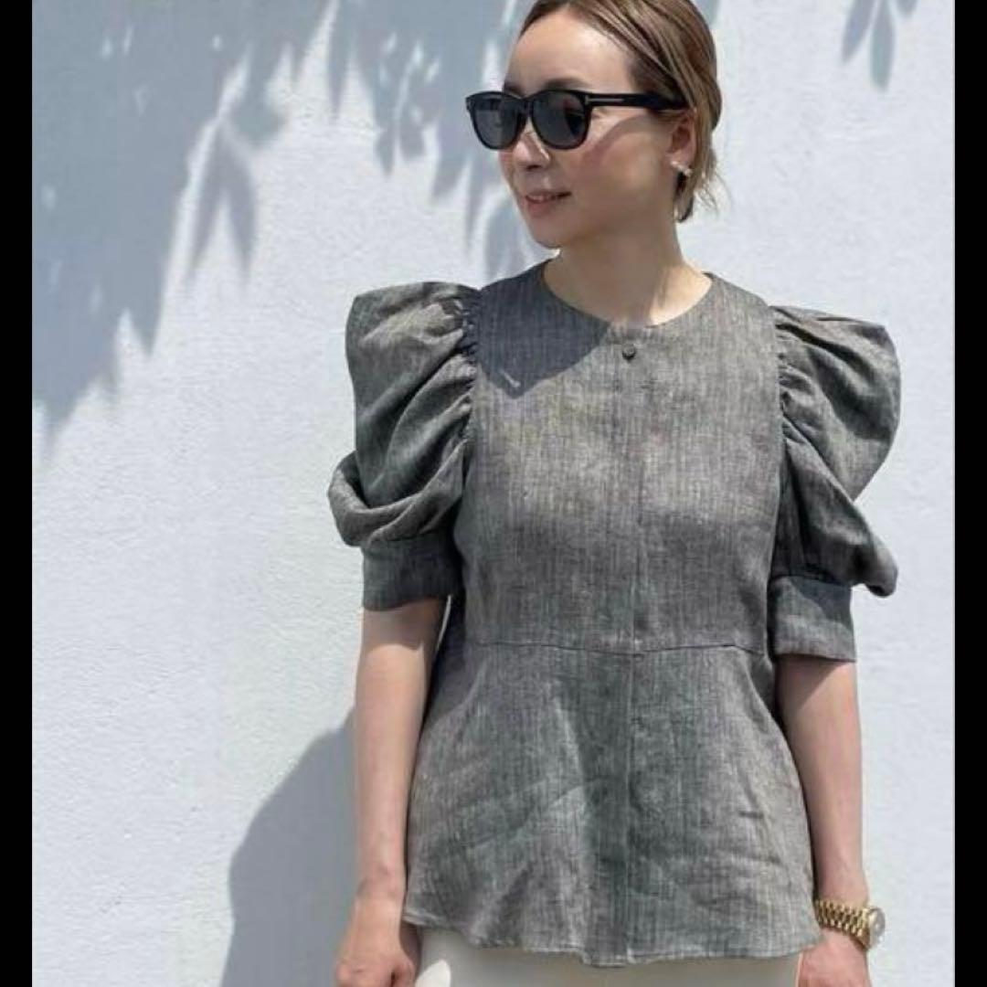 【erierichan】ガーリッシュ リネン クリオネブラウス