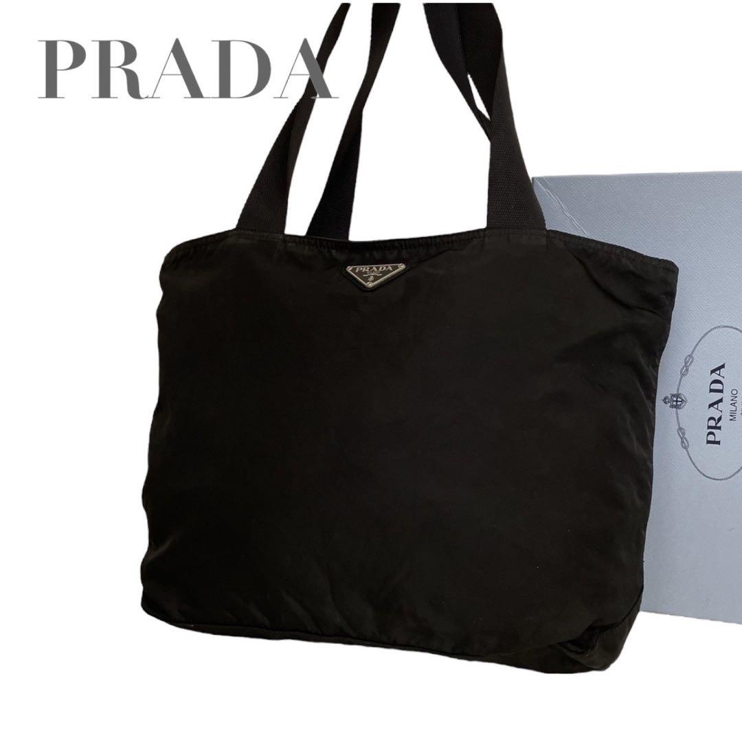 プラダ　トートバッグ　ナイロン　ブラック　三角ロゴ　肩掛け　4649