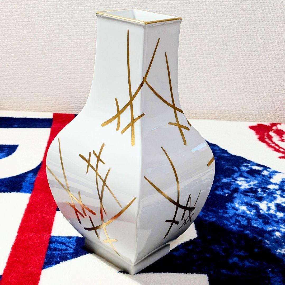 未使用品　マイセン花花瓶　剣マーク　⚔️