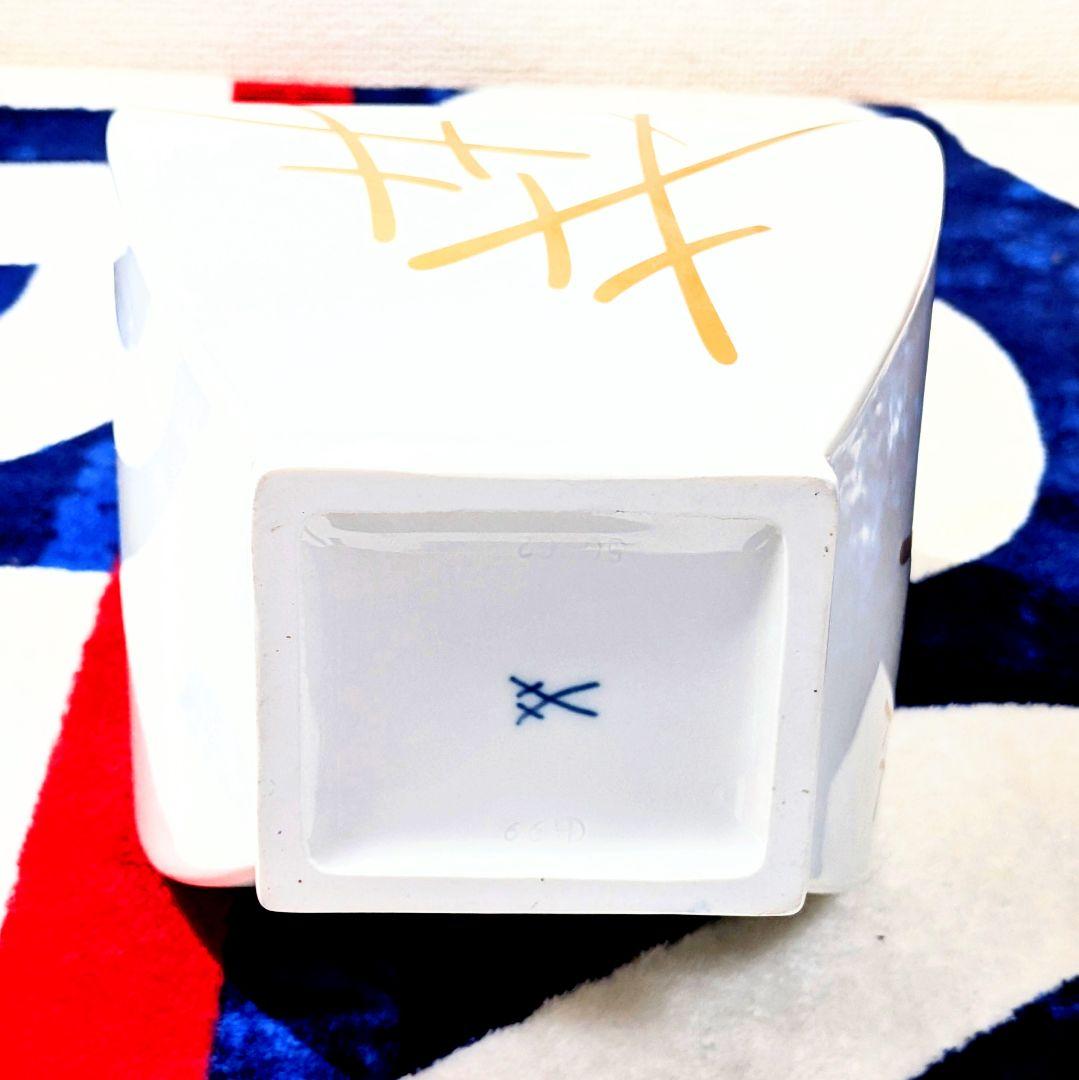 未使用品　マイセン花花瓶　剣マーク　⚔️