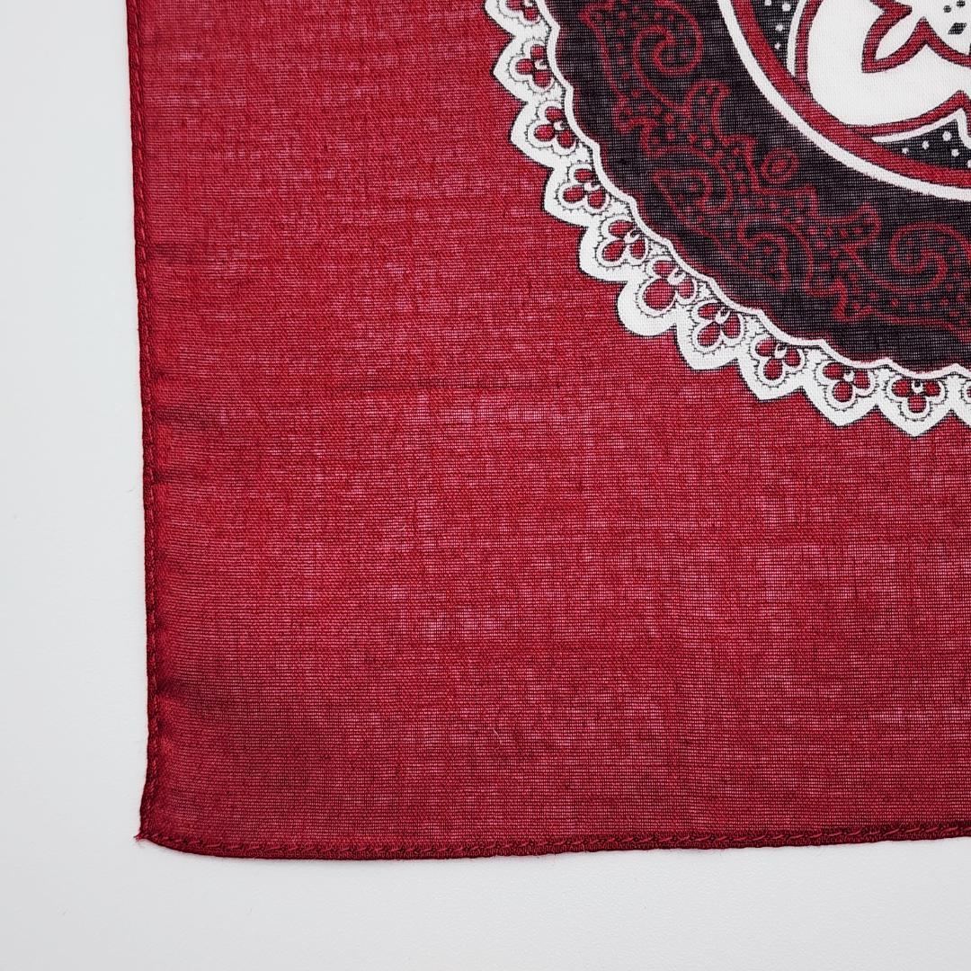 極美品 GUCCI グッチ バンダナ ハンカチ ペイズリー柄 コットン レッド.