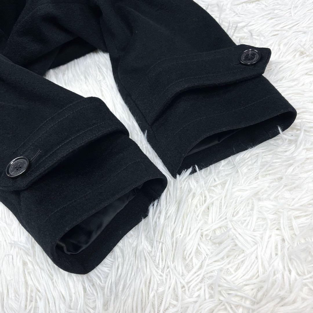 美品 ブラックレーベルクレストブリッジ ラビットファー着脱可能 スタンドカラー