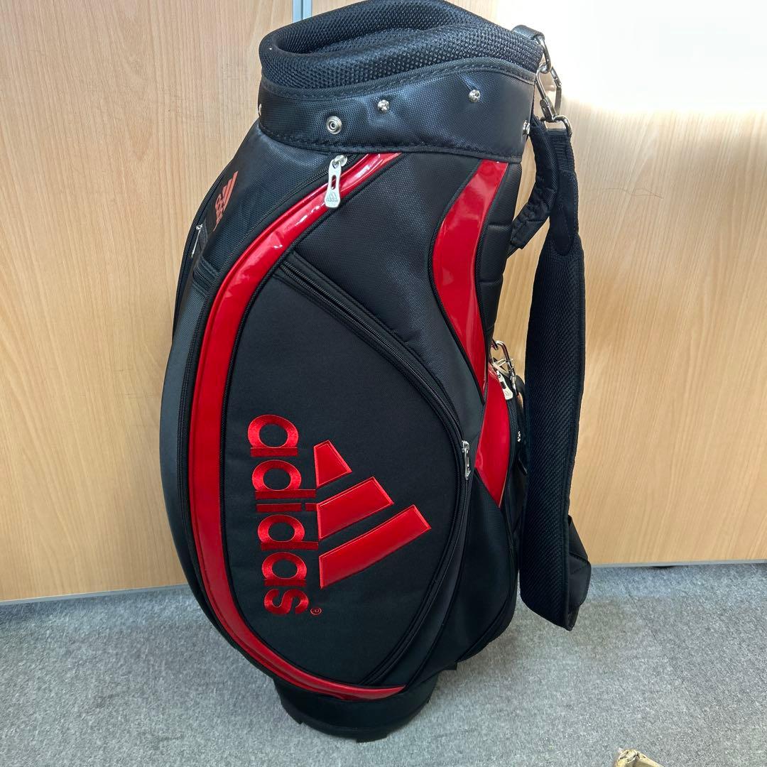 専用adidas ゴルフバッグ キャディバッグ　ブラック/レッド