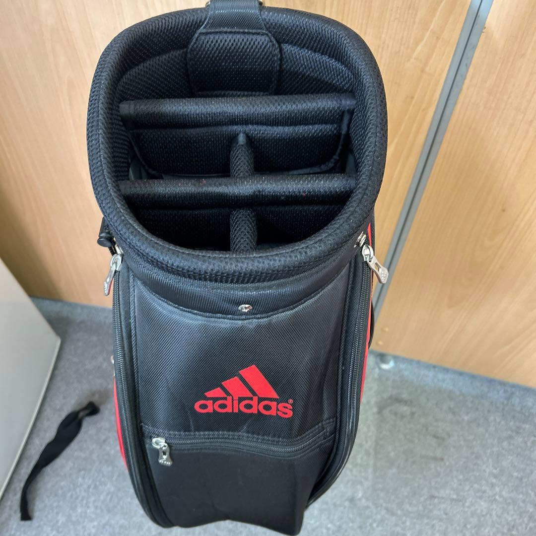 専用adidas ゴルフバッグ キャディバッグ　ブラック/レッド