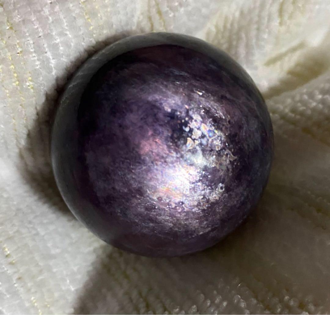 ラベンダーカラー　パープルマイカ　スフィア　天然石　レピドライト　原石