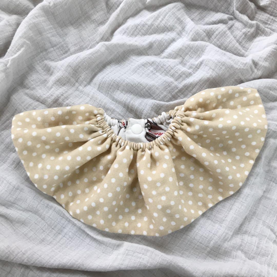 再販★ピーナッツクリーム×セサミドット★ ハンドメイド　リバーシブル　スタイ