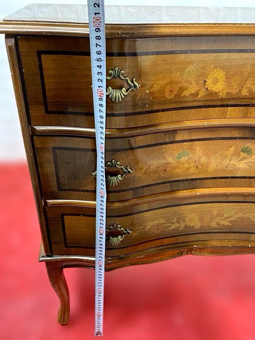 象嵌　チェスト　3段　猫脚