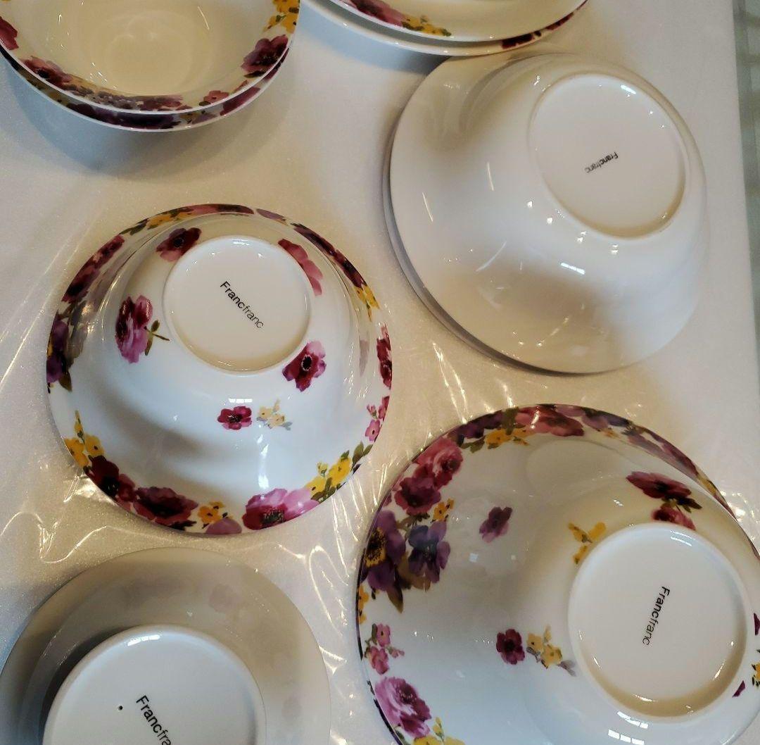 メルカリ便送料込♪Francfranc♪花柄陶器深皿フランフランフロナFLONA