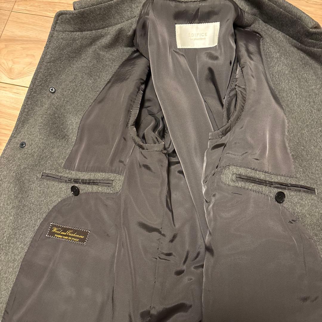 EDIFICE コートカシミア混ウールステントカラーコート