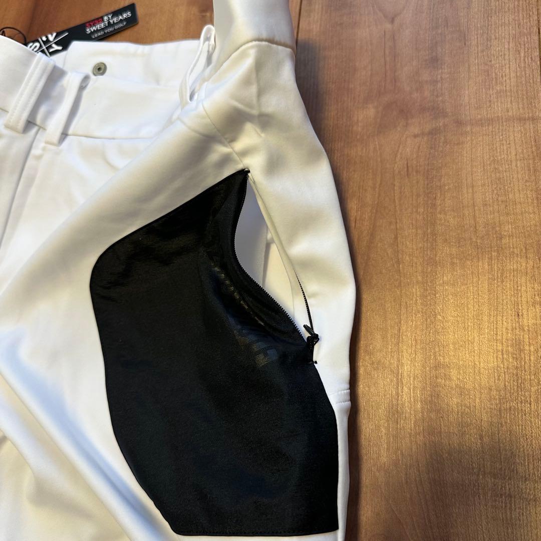 ロングパンツ　ハイストレッチ　ホワイト　メンズ　サイズXL 春夏秋