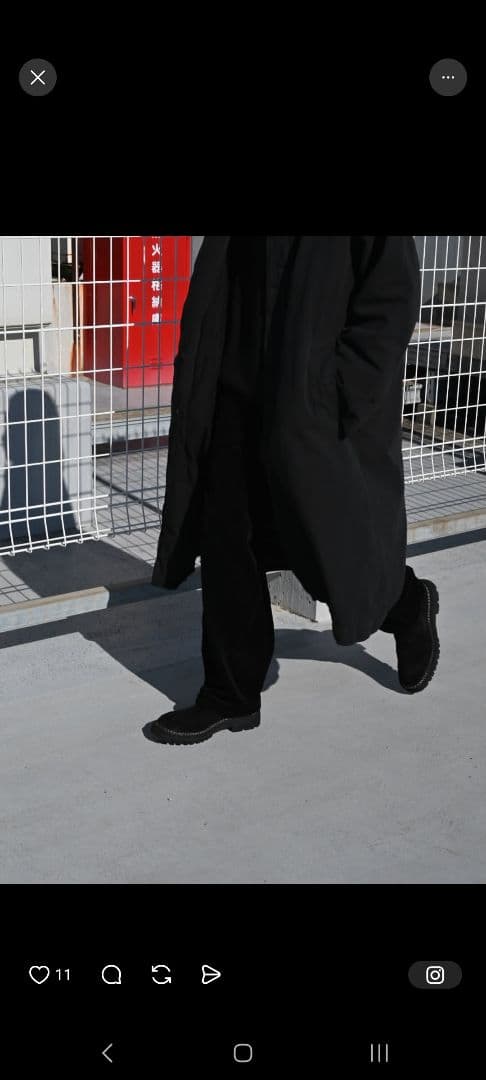 24AW COMOLI 製品染 バルカラーコート ブラック 3 コモリ