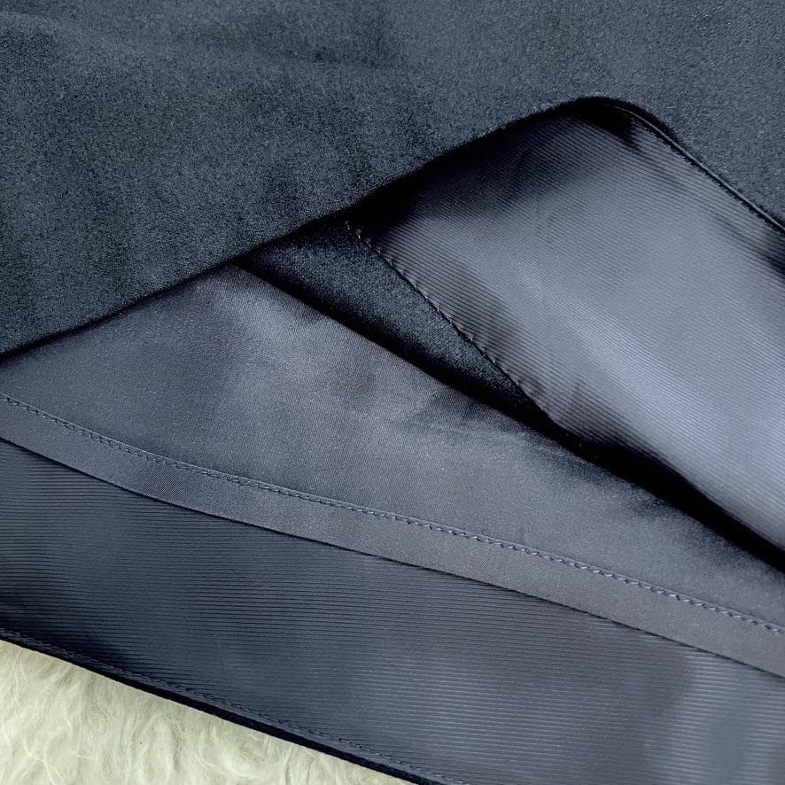 極美品★KITON★シルク★ドレープ★異素材★濃紺★ワンピース