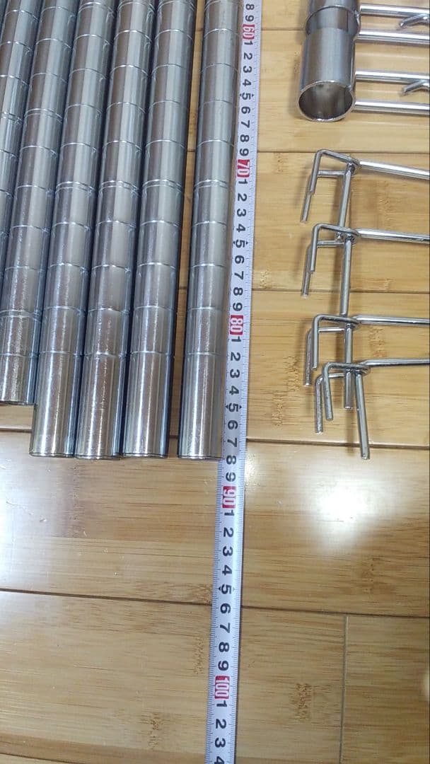 メタルラック　178✖90×46　4枚板 送料込み　　ハンガーポール　キャスター