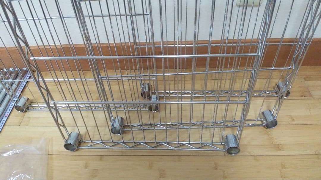 メタルラック　178✖90×46　4枚板 送料込み　　ハンガーポール　キャスター