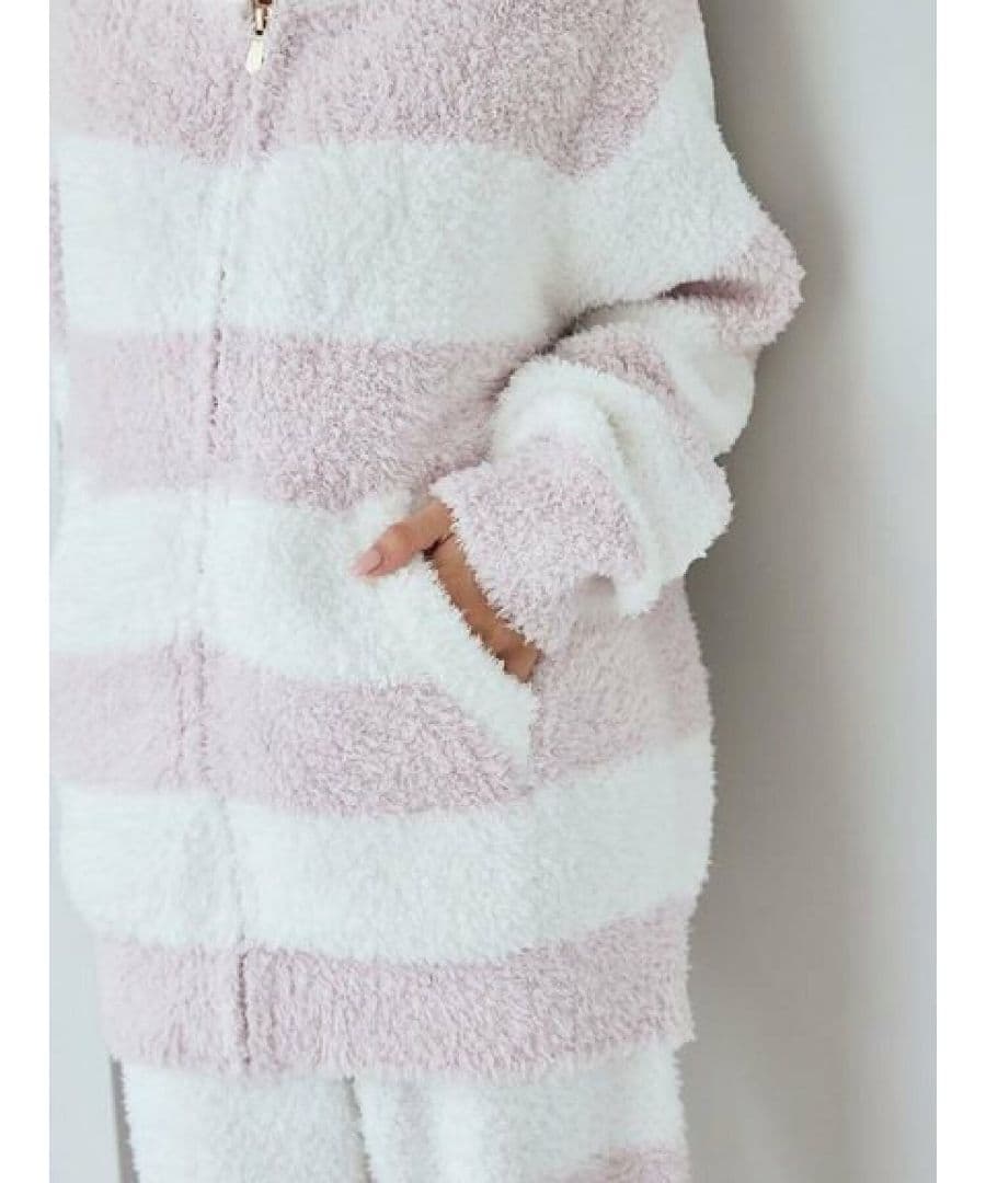 【新品】ジェラピケ　ボーダーパーカ&ショートパンツセット【ピンク】