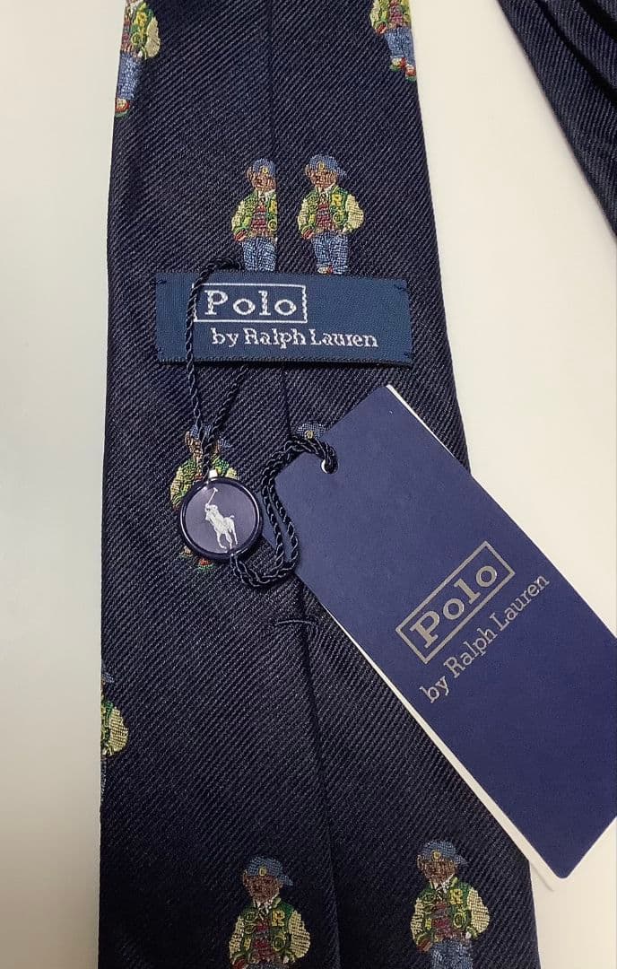 【新品未使用タグ付き】ポロラルフローレン　ベア　ネクタイ　紺