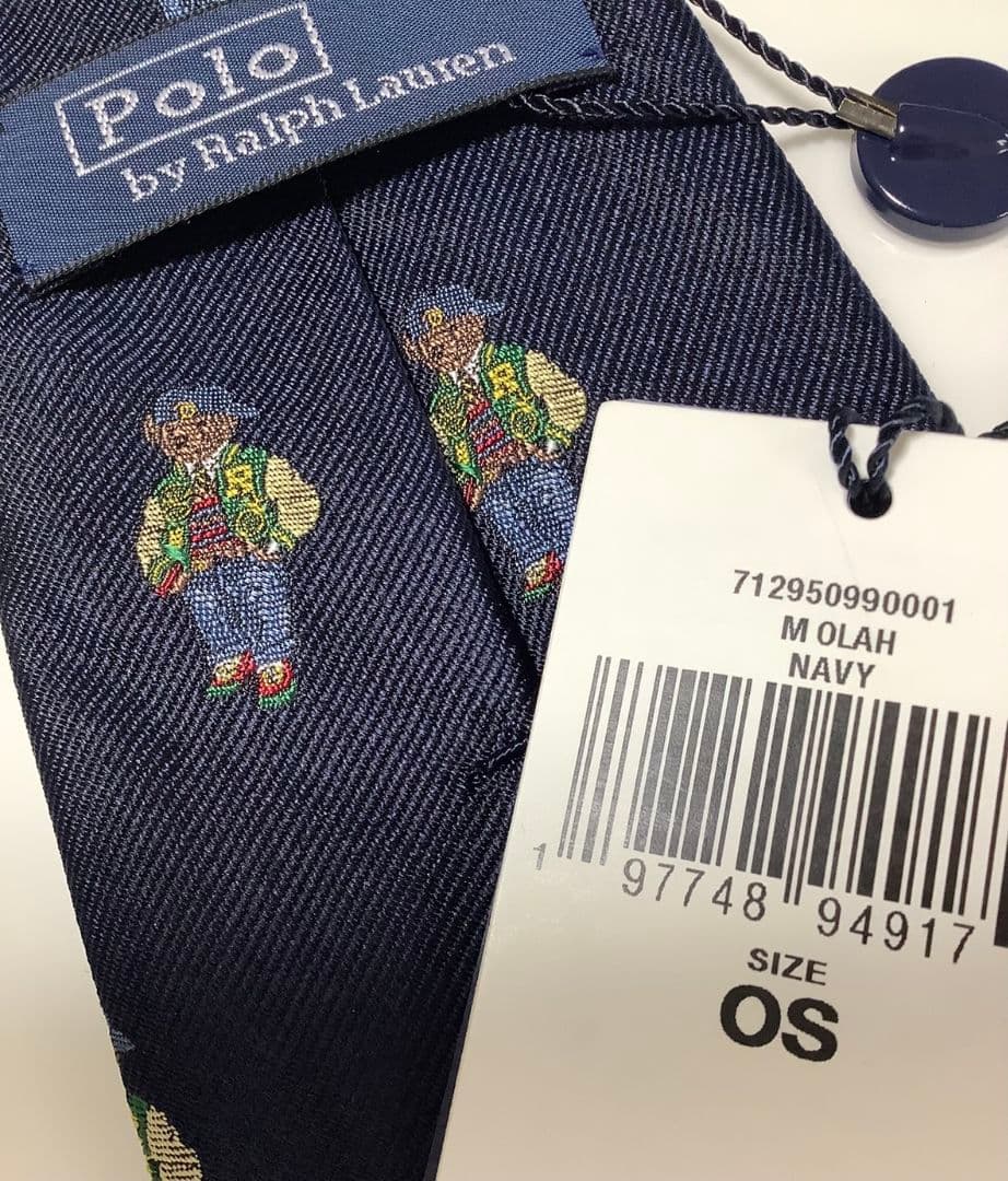 【新品未使用タグ付き】ポロラルフローレン　ベア　ネクタイ　紺