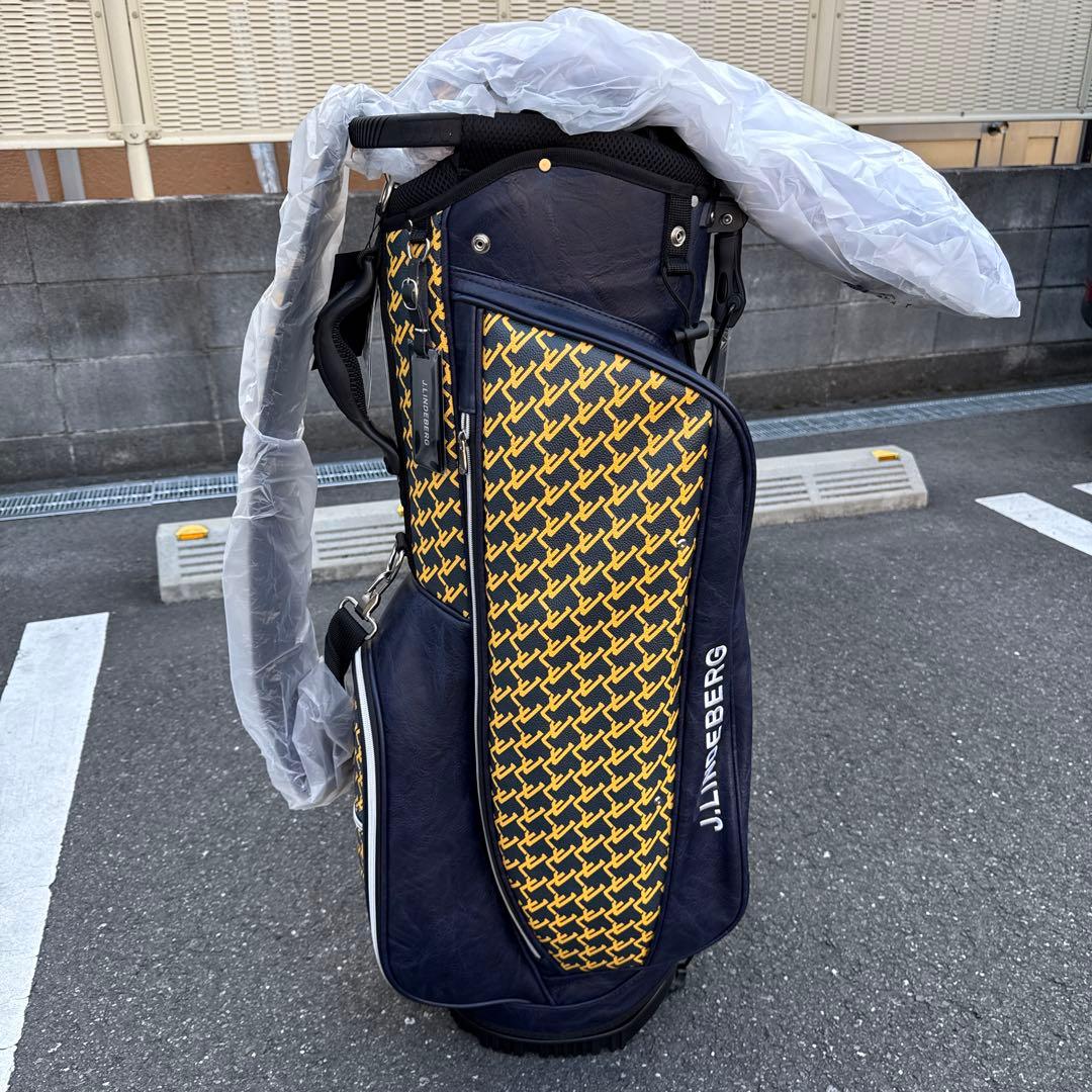 J. Lindeberg キャディバッグ ネイビー/イエロー