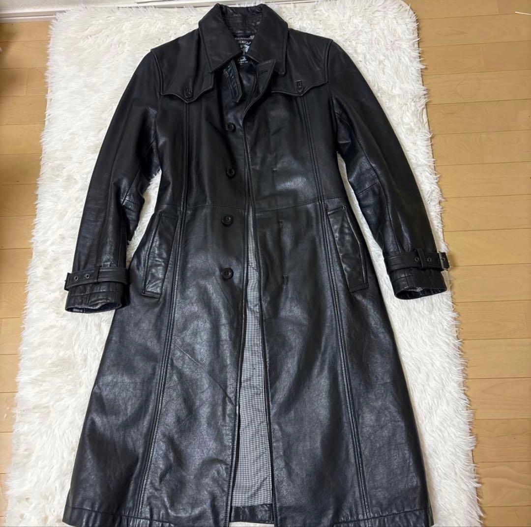 TORNADO MART 本革 レザーロングコート ベルト付き　希少モデル M