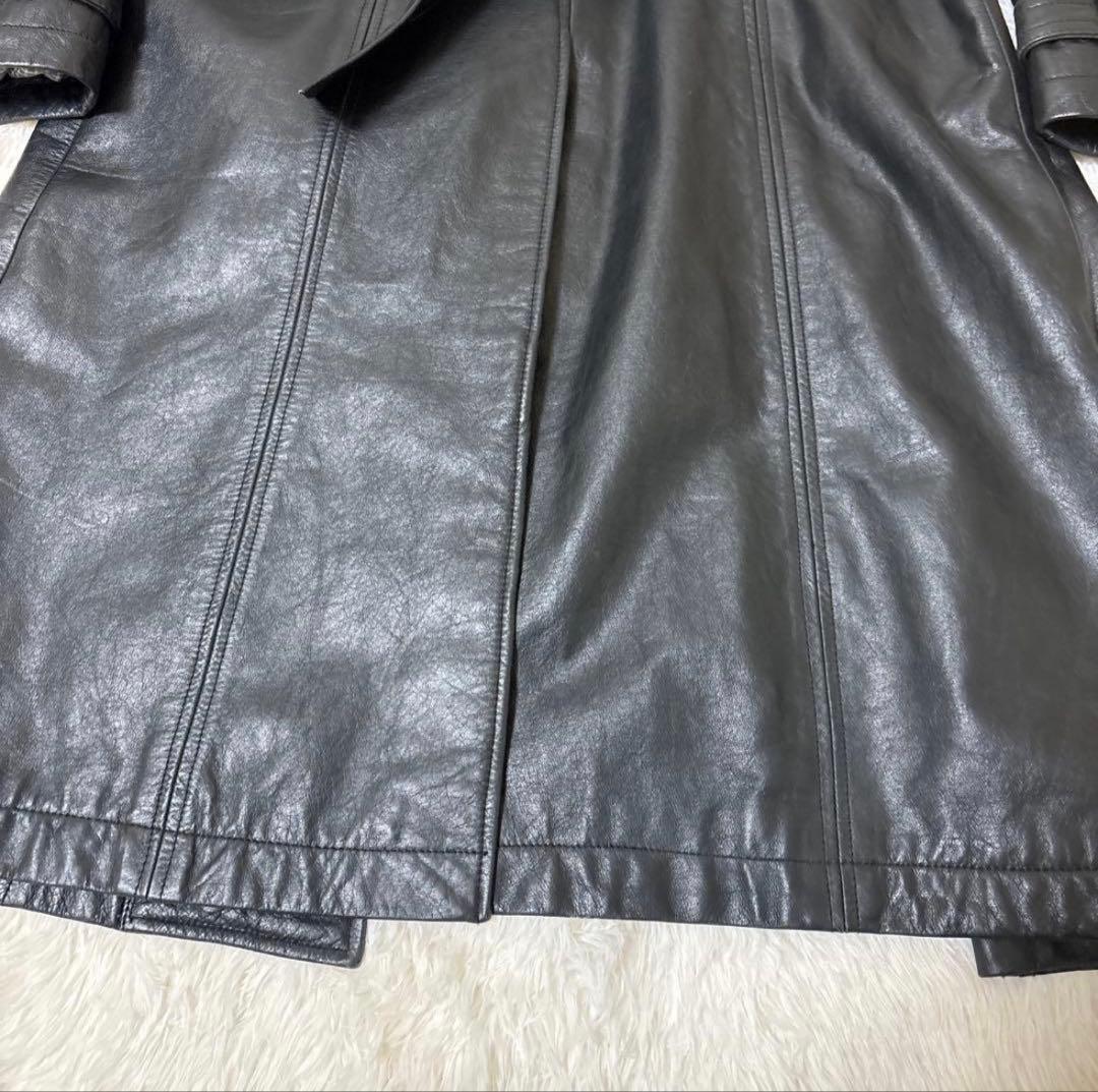 TORNADO MART 本革 レザーロングコート ベルト付き　希少モデル M