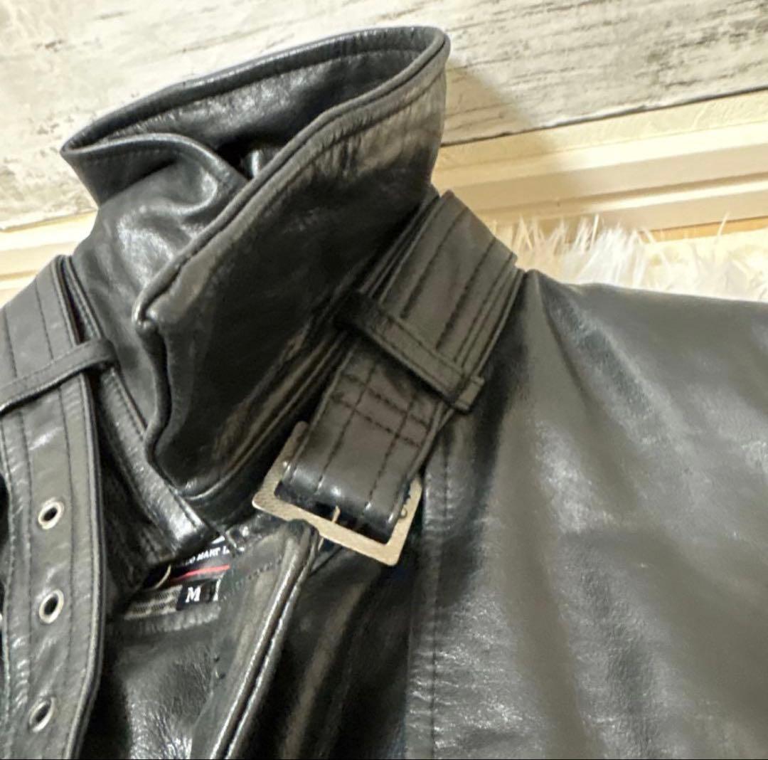 TORNADO MART 本革 レザーロングコート ベルト付き　希少モデル M